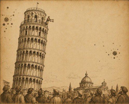 Galileo on the Leaning Tower of Pisa