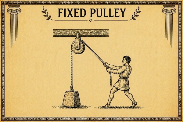 sketch of a fixed pulley