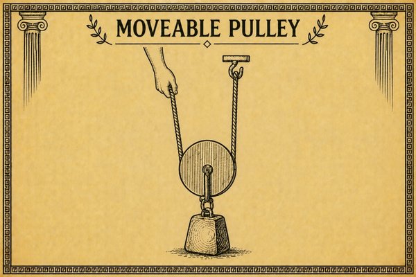 sketch of a moveable pulley