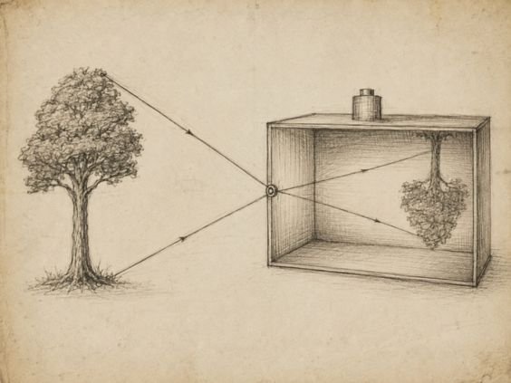Newton's camera obscura sketch